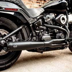 S&S Cycle - S&S Cycle Superstreet 2 Into 1 Black Street Legal Exhaust M8 Softail