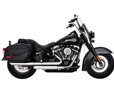 Vance & Hines - Vance & Hines 3 Inch Round Twin Slash PCX Slip-On Muffler - Chrome - M8 Heritage