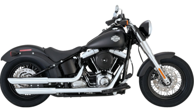 Vance & Hines - Vance & Hines 3 Inch Twin Slash Slip-On Muffler - Chrome - Softail Slim Deluxe Cross Bones