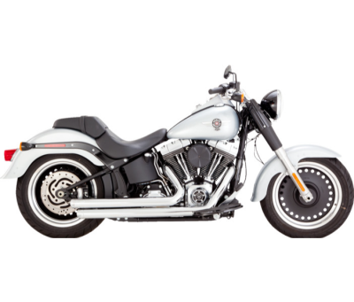 Vance & Hines - Vance & Hines Big Shots Staggered 2 Into 2 Exhaust - Chrome - Softail Fat Boy Slim Deluxe Heritage