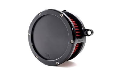 Feuling - Feuling BA Air Cleaner - Black Finish - Red Filter - Solid Cover - M8 VVT