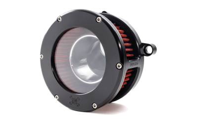 Feuling - Feuling BA Air Cleaner - Black Finish - Red Filter - Clear Cover - M8 VVT