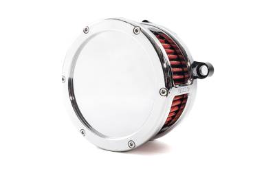 Feuling - Feuling BA Air Cleaner - Chrome Finish - Red Filter - Solid Cover - M8 VVT