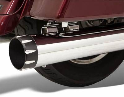 Bassani Xhaust - Bassani Xhaust 4 Inch Quick Change Slip-On Mufflers - Chrome/Black - Twin Cam Touring