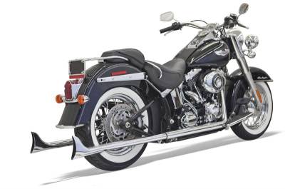 Bassani Xhaust - Bassani Xhaust 36 Inch Fishtail True Dual Exhaust - Chrome - Twin Cam Softail