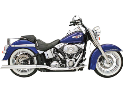 Bassani Xhaust - Bassani Xhaust True Duals Slip-On Slash Cut Muffler - Chrome - Twin Cam Softail