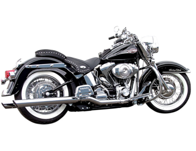 Bassani Xhaust - Bassani Xhaust True Duals Slip-On Slash Up Muffler - Chrome - Twin Cam Softail