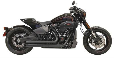 Bassani Xhaust - Bassani Xhaust Pro Street Turn Out Exhaust - Black - Softail Breakout Fat Boy FXDR