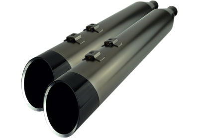 Khrome Werks - Khrome Werks 4.5 Inch HP-Plus Slip-On Mufflers - Smoked Satin Chrome with Black Edge Tip - M8 Touring