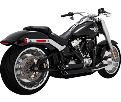 Vance & Hines - Vance & Hines Shortshots Staggered PCX Exhaust - Matte Black - M8 Softail Fat Boy Breakout FXDR