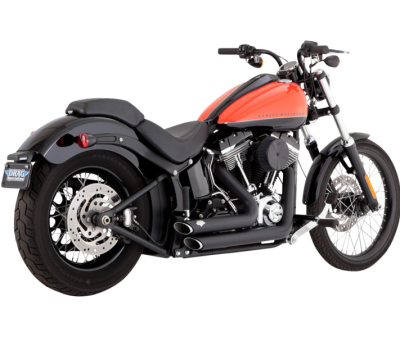 Vance & Hines - Vance & Hines Shortshots Staggered PCX Exhaust - Matte Black - 2012-2017 Softail