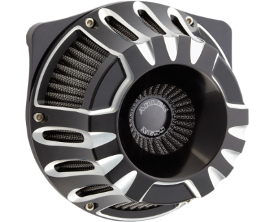 Arlen Ness - Arlen Ness Inverted Air Cleaner - Deep Cut Black - Twin Cam