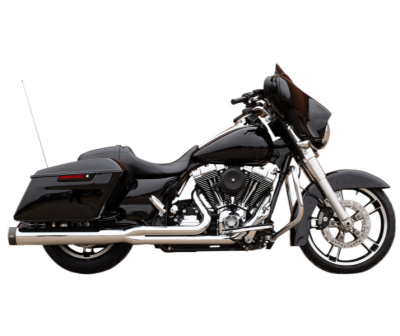 S&S Cycle - S&S Cycle Sidewinder 2 Into 1 without Catalytic Converter Exhaust - Chrome with Black End Caps - Twin Cam