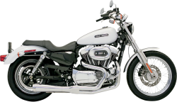 Bassani Xhaust - Bassani Xhaust Road Rage 2 Into 1 Short Megaphone Exhaust - Chrome - 1986-2003 Sportster XL - Image 1