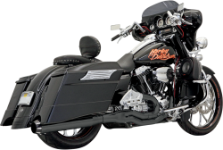 Bassani Xhaust - Bassani Xhaust 4 Inch Road Rage II B1 Power 2 Into 1 Straight Exhaust - Black - Twin Cam Touring - Image 1