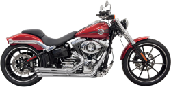 Bassani Xhaust - Bassani Xhaust Pro Street Turn Out Exhaust - Chrome - Softail Breakout Rocker - Image 1