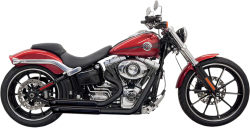 Bassani Xhaust - Bassani Xhaust Pro Street Turn Out Exhaust - Black - Softail Breakout Rocker - Image 1