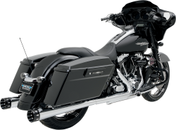 Bassani Xhaust - Bassani Xhaust 4 Inch Performance Baffle Megaphone Slip-On Mufflers - Chrome - Twin Cam Touring - Image 1