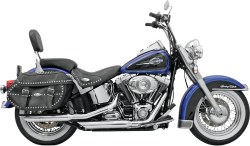 Bassani Xhaust - Bassani Xhaust 3 Inch Firepower Series Slash-Cut Slip-On Mufflers - Chrome - Twin Cam Softail - Image 1