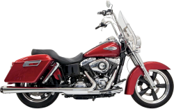 Bassani Xhaust - Bassani Xhaust 4 Inch Megaphone Slip-On Mufflers - Chrome/Black - Dyna Switchback - Image 1