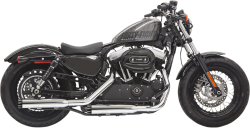 Bassani Xhaust - Bassani Xhaust 3 Inch Firepower Series Fluted Slip-On Mufflers - Chrome - Sportster - Image 1