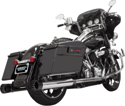 Bassani Xhaust - Bassani Xhaust 4 Inch DNT Straight Can Slip-On Muffler - Chrome/Black - Twin Cam Touring - Image 1