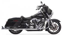 Bassani Xhaust - Bassani Xhaust 33 Inch Fishtail Slip-On Mufflers with Baffle - Chrome - 1995-2016 Touring - Image 1