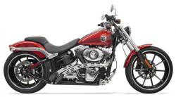 Bassani Xhaust - Bassani Xhaust Radial Sweeper Slotted Exhaust - Chrome/Black - Softail Dyna Glide Breakout Rocker - Image 1