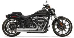 Bassani Xhaust - Bassani Xhaust Pro Street Turn Out Exhaust - Chrome - Softail Breakout Fat Boy FXDR - Image 1