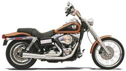 Bassani Xhaust - Bassani Xhaust Road Rage 2 into 1 Short Megaphone Exhaust - Chrome/Black - 1991-2005 Dyna - Image 1