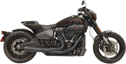 Bassani Xhaust - Bassani Xhaust Road Rage 2 Into 1 Exhaust - Black - M8 Softail Breakout Fat Boy FXDR - Image 1