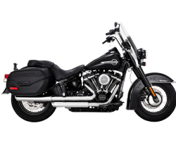 Vance & Hines - Vance & Hines 3 Inch Round Twin Slash PCX Slip-On Muffler - Chrome - M8 Heritage - Image 1