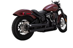 Vance & Hines - Vance & Hines 3 Inch Round Twin Slash PCX Slip-On Muffler - Matte Black - M8 Softail Fat Boy Breakout - Image 2