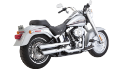 Vance & Hines - Vance & Hines 3 Inch Round Twin Slash Slip-On Muffler - Chrome - Fat Boy - Image 2