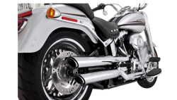 Vance & Hines - Vance & Hines 3 Inch Round Twin Slash Slip-On Muffler - Chrome - Fat Boy - Image 3