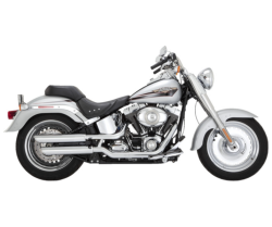 Vance & Hines - Vance & Hines 3 Inch Round Twin Slash Slip-On Muffler - Chrome - Fat Boy - Image 1