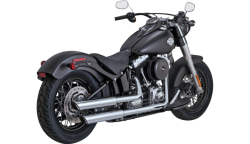 Vance & Hines - Vance & Hines 3 Inch Twin Slash Slip-On Muffler - Chrome - Softail Slim Deluxe Cross Bones - Image 2