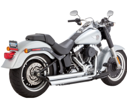 Vance & Hines - Vance & Hines Big Shots Staggered 2 Into 2 Exhaust - Chrome - Softail Fat Boy Slim Deluxe Heritage - Image 2