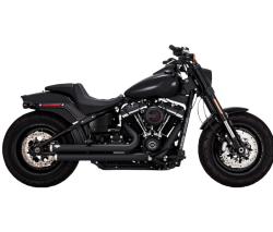 Vance & Hines - Vance & Hines Big Shots Staggered 2 Into 2 Exhaust - Black - Softail Fat Boy Slim Deluxe Heritage - Image 1