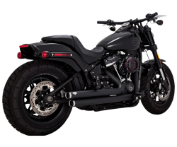 Vance & Hines - Vance & Hines Big Shots Staggered 2 Into 2 Exhaust - Black - Softail Fat Boy Slim Deluxe Heritage - Image 2