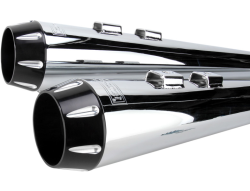 Bassani Xhaust - Bassani Xhaust 4 Inch Performance Baffle Megaphone Slip-On Mufflers - Chrome/Black - Twin Cam Touring - Image 2