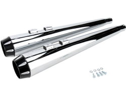 Bassani Xhaust - Bassani Xhaust 4 Inch Performance Baffle Megaphone Slip-On Mufflers - Chrome/Black - Twin Cam Touring - Image 3