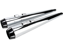 Bassani Xhaust - Bassani Xhaust 4 Inch Performance Baffle Megaphone Slip-On Mufflers - Chrome/Black - Twin Cam Touring - Image 4