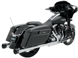 Bassani Xhaust - Bassani Xhaust 4 Inch Performance Baffle Megaphone Slip-On Mufflers - Chrome - Twin Cam Touring - Image 3