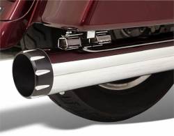 Bassani Xhaust - Bassani Xhaust 4 Inch Quick Change Slip-On Mufflers - Chrome/Black - Twin Cam Touring - Image 1