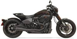 Bassani Xhaust - Bassani Xhaust Road Rage B4 2 into 1 Megaphone Exhaust - Black - Softail Breakout Fat Boy FXDR - Image 3