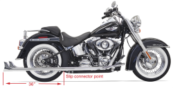 Bassani Xhaust - Bassani Xhaust 36 Inch Fishtail True Dual Exhaust - Chrome - Twin Cam Softail - Image 4