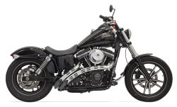 Bassani Xhaust - Bassani Xhaust Radial Sweeper Slotted Exhaust - Chrome/Black - Softail Dyna Glide Breakout Rocker - Image 3