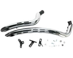 Bassani Xhaust - Bassani Xhaust Radial Sweeper Slotted Exhaust - Chrome/Black - Softail Dyna Glide Breakout Rocker - Image 4