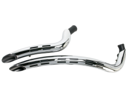 Bassani Xhaust - Bassani Xhaust Radial Sweeper Slotted Exhaust - Chrome/Black - Softail Dyna Glide Breakout Rocker - Image 6